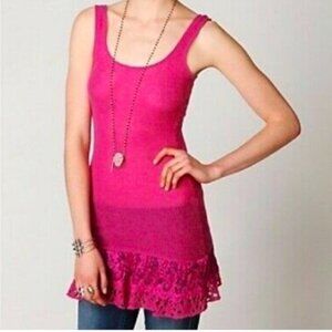 Free people pink wool sweater tank tunic XS